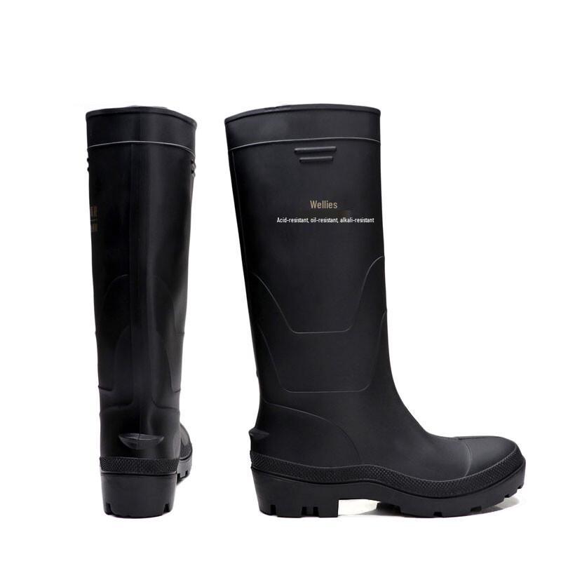 Fucheng Herren Hohe Wasserdichte Gummi Sicherheits-Regenstiefel
