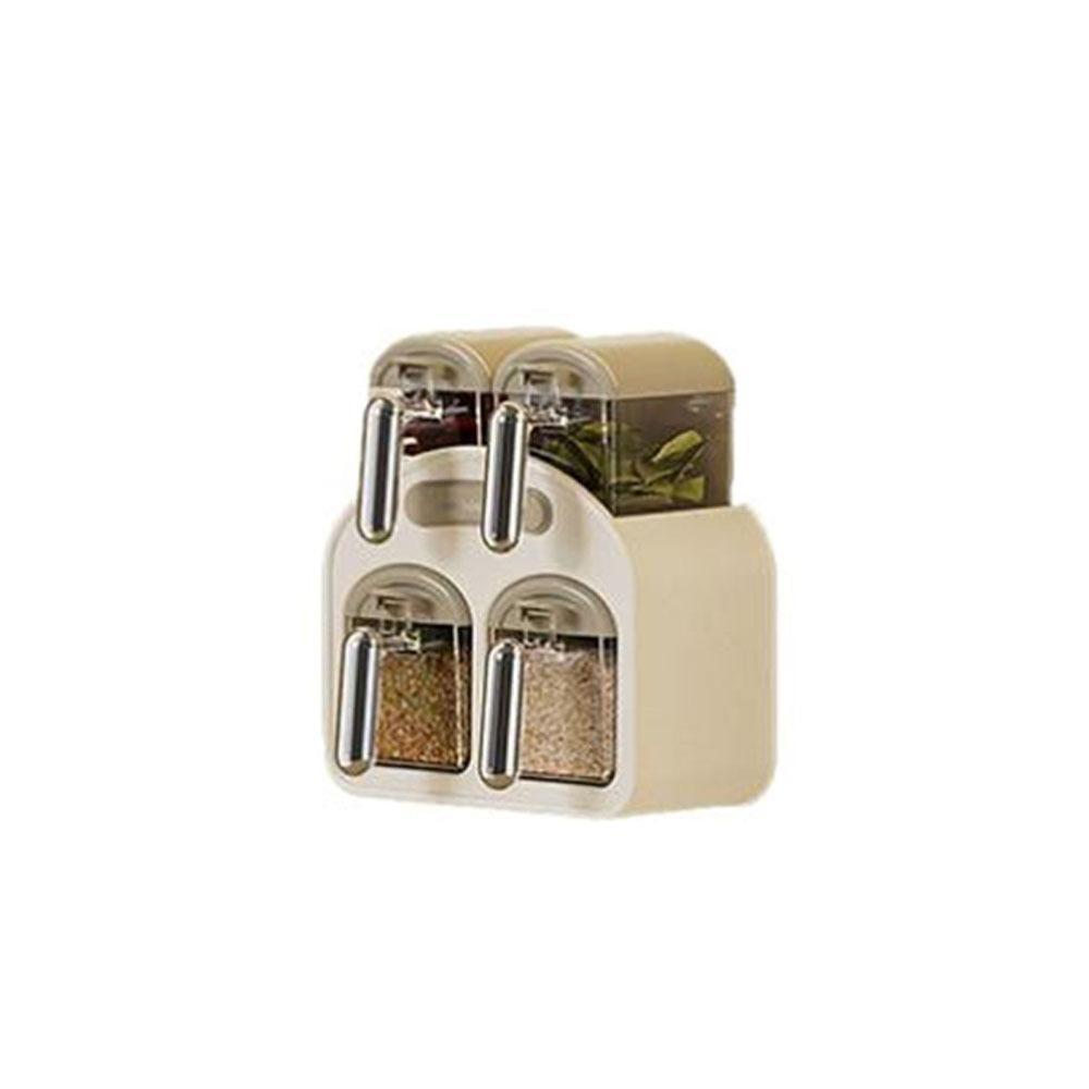 Plastic Wall Mounted Seasoning Box Moisture-proof Spice Storage Rack Spice Container  for Home