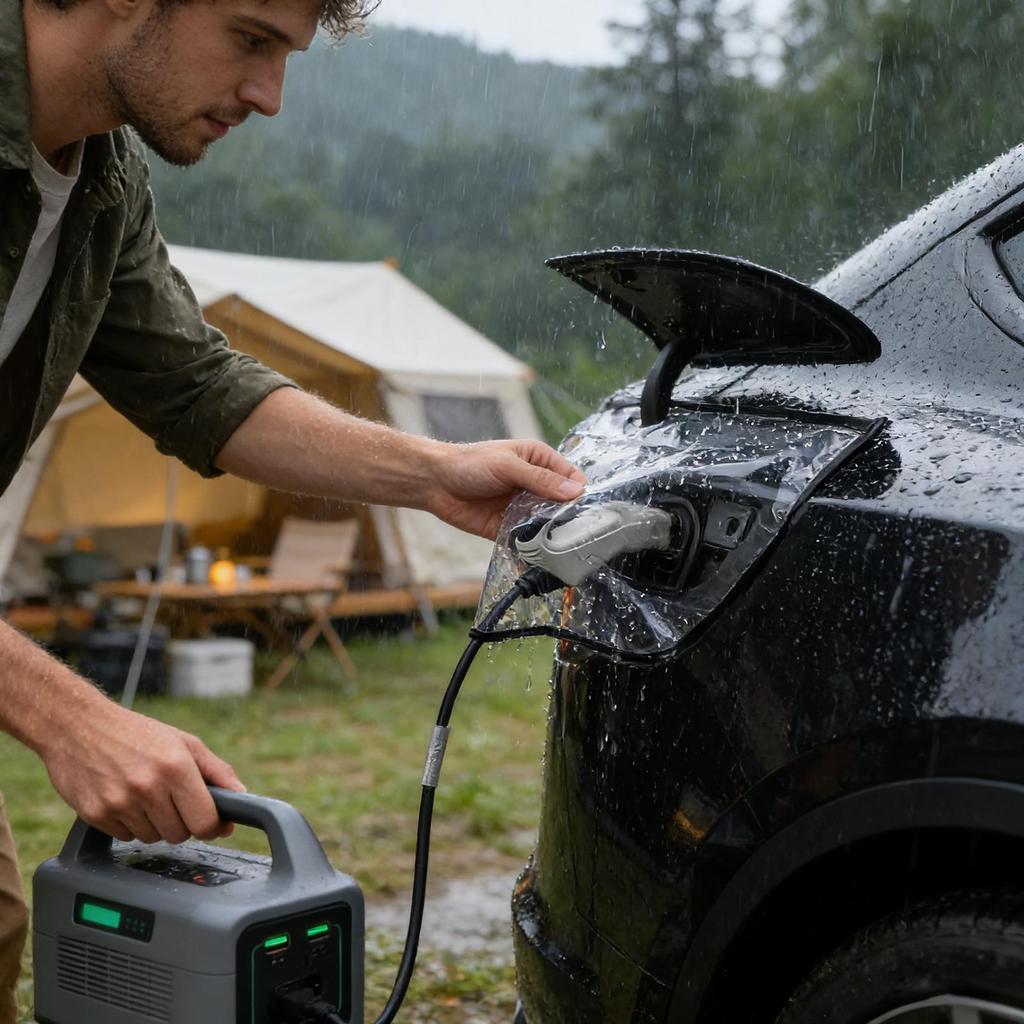 Schneefester Wasserdichter Außen-Allwetter-Schutz für EV Ladesteckeranschlussabdeckung Regenabdeckung für Elektrofahrzeug-Ladestecker