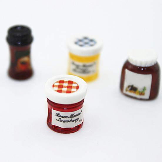 1/6 1/12 Miniatur Küche Essen Kaffee Marmelade Puppenhaus Zubehör Rollenspiel Spielzeug