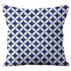 Nordic Style Blue and White Geometric High-end Pattern Pillow Cover Simple and Fashionable Home Sofa Cushion Cover Pillow Cover