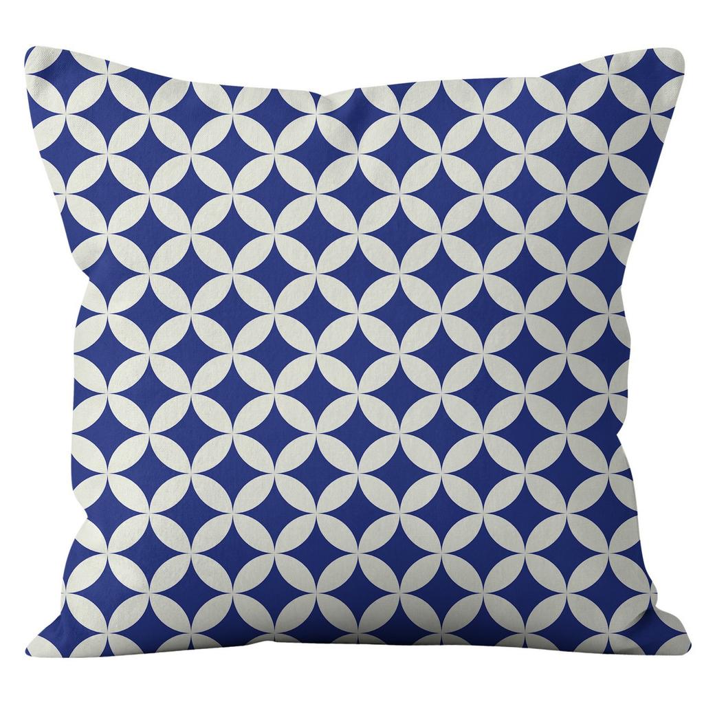 Nordic Style Blue and White Geometric High-end Pattern Pillow Cover Simple and Fashionable Home Sofa Cushion Cover Pillow Cover