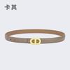Ladies Belt Letter Alloy Buckle Simple Decorative Belt Leather Student Daily Casual Wear