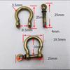 1piece Solid Brass Carabiner D Bow Staples Shackle Fob Key Ring Keychain Hook Screw Joint Connector Buckle
