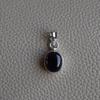 Black Onyx Sterling Silver Dainty Pendant, December Birthstone