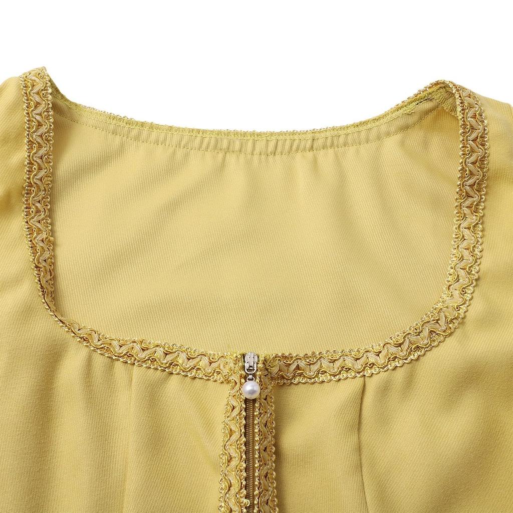 Beer Festival Costumes, Bavarian Women's Performance Costumes, Solid Colors Square Collar Dress