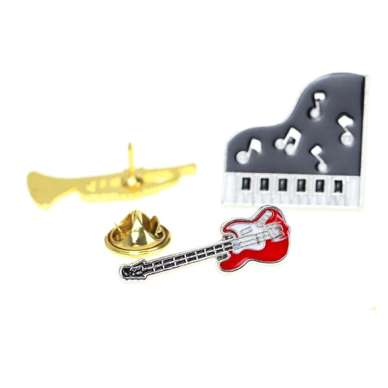 Retro Kreativ Trendig Gitarre Violine Klavier Instrument Emaille Anstecknadeln Rucksack Revers Abzeichen Broschen Schmuck Geschenk für Musikliebhaber