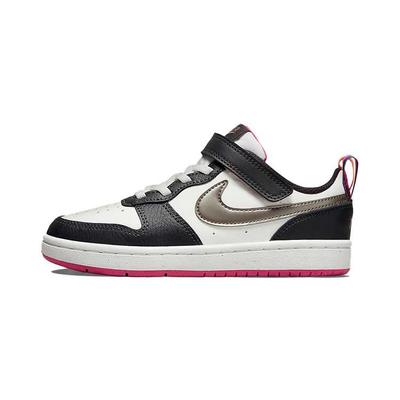 Court Borough Low 2 SE PS White Pink Prime Metallic Pewter Kids Sneakers Summit-White Off-Noir DJ0041-100