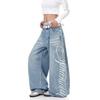 Retro High-Waist Slimming Side-Print Jeans for Women