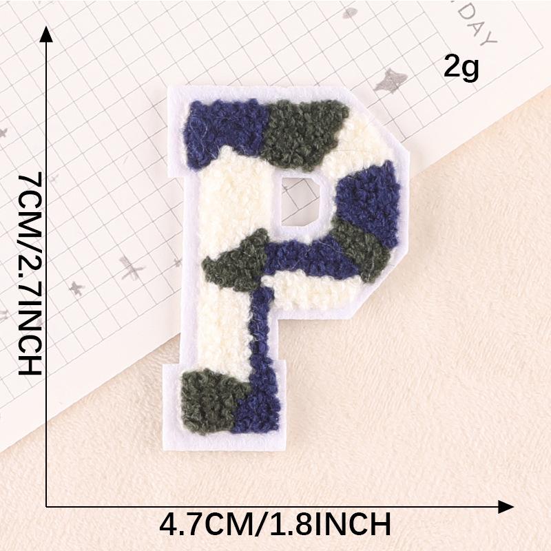Computerstickerei Handtuchstickerei Stoffetikett Camouflage Englisches Alphabet Handkonto DIY Patch Zubehör Chenille Stickstoffaufkleber