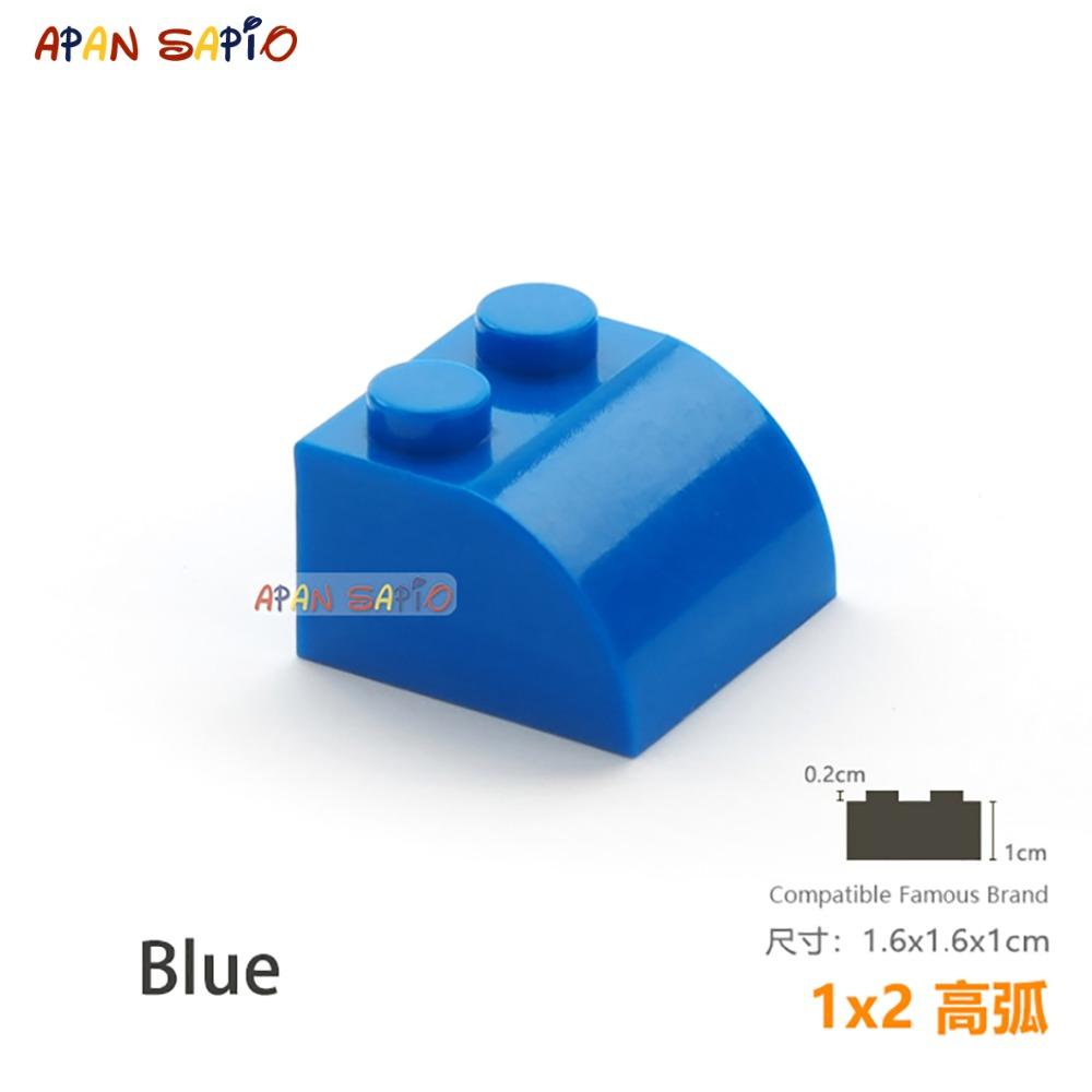 20pcs/lot DIY Blocks Building Bricks Radian 1X2 Educational Assemblage Construction Toys for Children Size Compatible With Brand