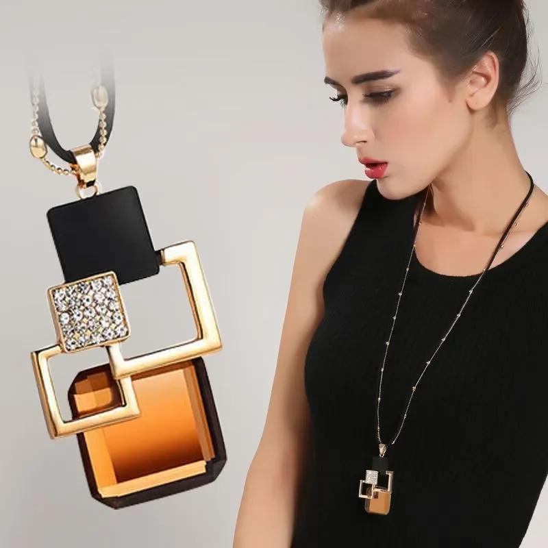 Classic Geometric Irregularity Pendant Long Necklace for Women New Sweater Accessories Cute Gifts Hip Hop Jewelry
