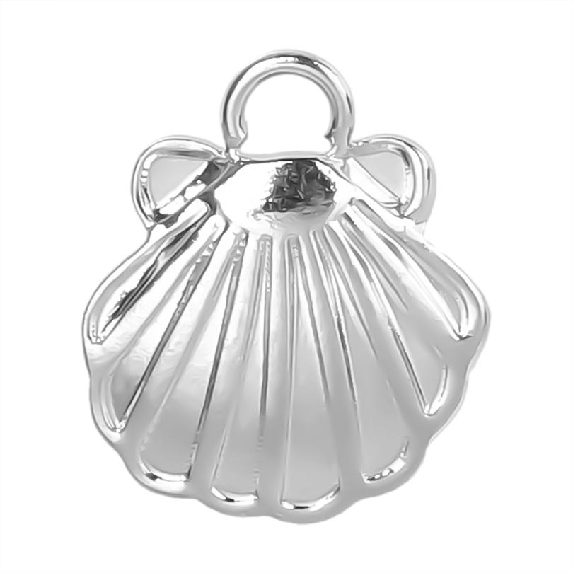 6pcs No Fade Sea Wave Shell Marine Organism Stainless Steel Charms For Jewelry Making Supplies DIY Women Men Pendant Waterproof