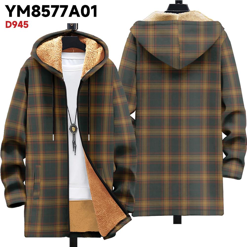 Nová bunda vícebarevné vzorové prvky B1 zipová mikina s kapucí zateplená zimní fleecová trendy vatovaná bunda