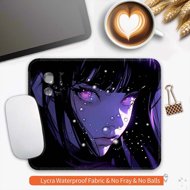 Standard Mouse Pad Purple Anime Grils Gamer Cabinet Small Gaming Mousepad Travel Mouse Mat Plymouth Non-Slip Office Mousemats