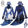Genshin Impact Furina Cosplay Costume Fontaine Black Water God Costume Focalors Cosplay Outfit Anime Performance Costume