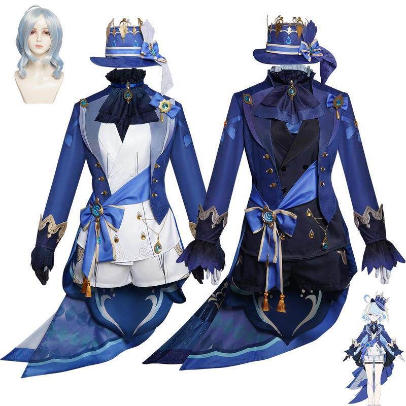 Genshin Impact Furina Cosplay Costume Fontaine Black Water God Costume Focalors Cosplay Outfit Anime Performance Costume