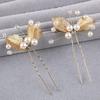3PCS Flower Hairpin Bride Headdress for Women Pearl Mesh U-shaoped Hair Clips Fashion Girls Wedding Hair Accessories Jewelry