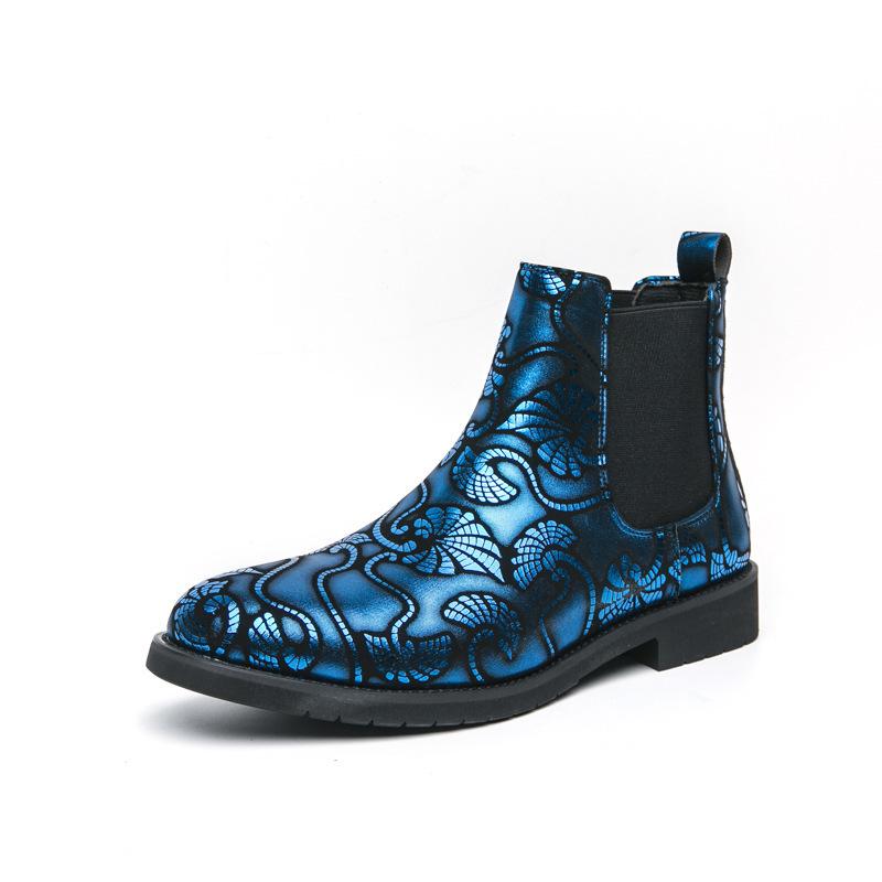 Stivaletti Chelsea da Uomo Taglie Forti Primavera & Autunno - Pelle a Gambale Medio-Alto, Stile Britannico per Nightclub