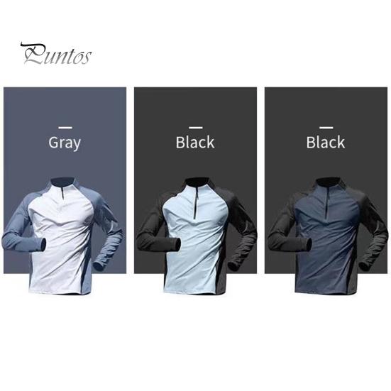 2Pcs/Set Men's Quick-drying Fitness Suit Half-zip T-shirt Trouser Set Sports Track Field Clothes Breathable Sportswear for Running Cycling