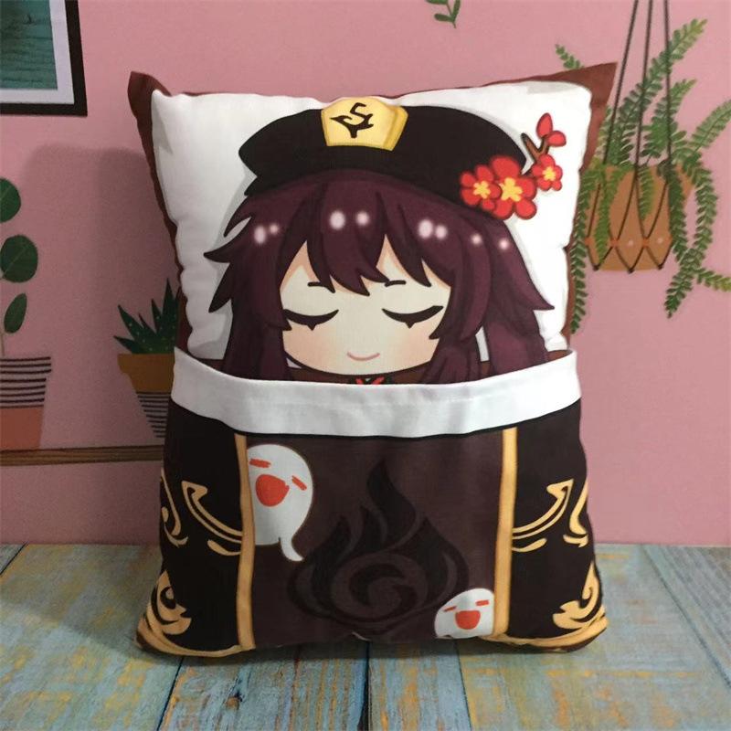 36cm Genshin Impact Quadratisches Kissen Kamisato Ayato Kazuha Shikanoin Heizou Yae Miko Spiel Anime Schlafendes Stofftier Kissen Puppe Spielzeug