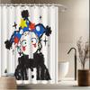 Whimsical Clown Shower Curtain, Star Hat Design, Fade-Resistant Polyester, Machine Washable, Fun Bath Decor