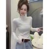 Plus Size Velvet Lace Stand Collar Long Sleeve Women's Autumn Winter Warm Top