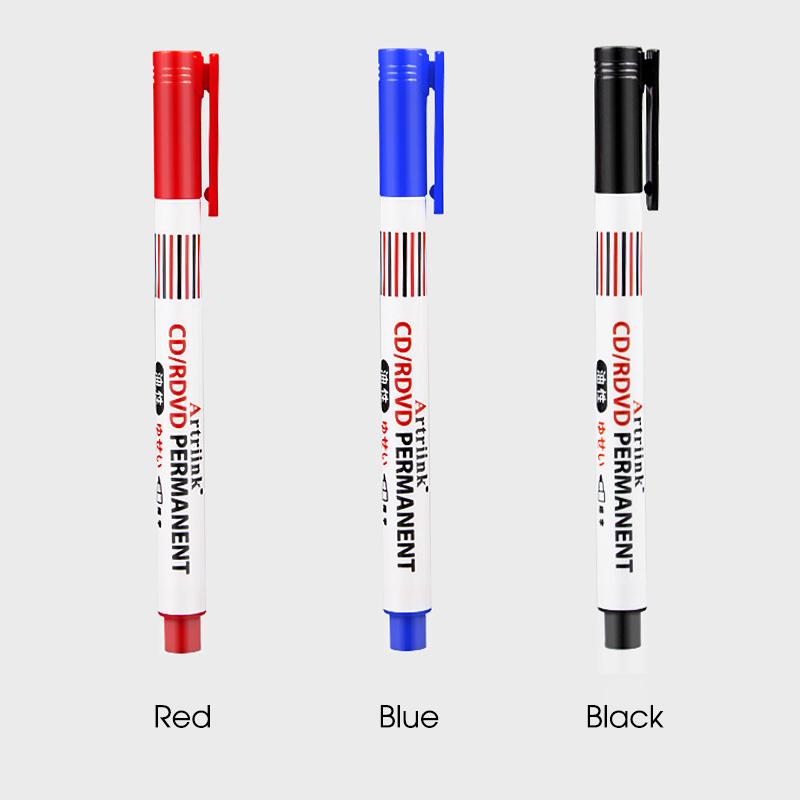 3Pcs Oil-Based Markers Pen Quick-Drying Non-Erasable for CD Glass Courier Box Metal Graffiti Painting