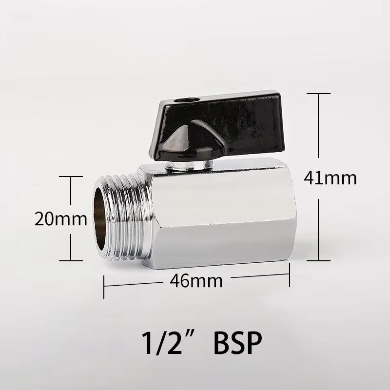Threaded Mini Brass Ball Valve BSP Male To Female Air Compressor Water Gas Oil Shut Off Valve
