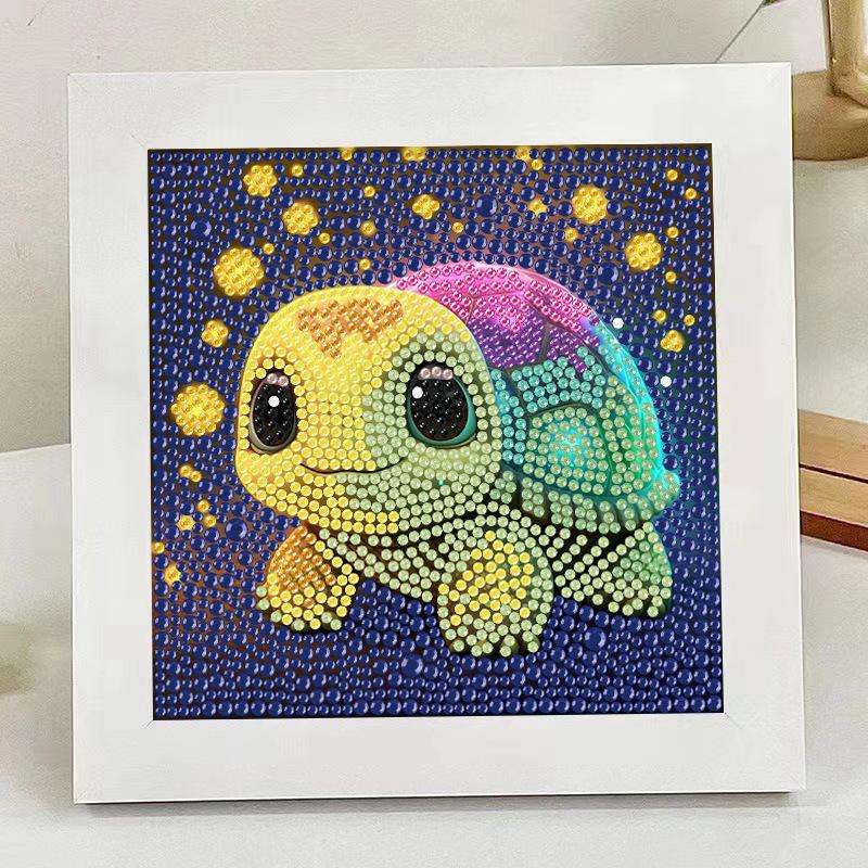 Cartoon Animal Crystal Diamond Painting Bright Diamond Frame Sticker Drawing Children's Handmade DIY Decoration Gift