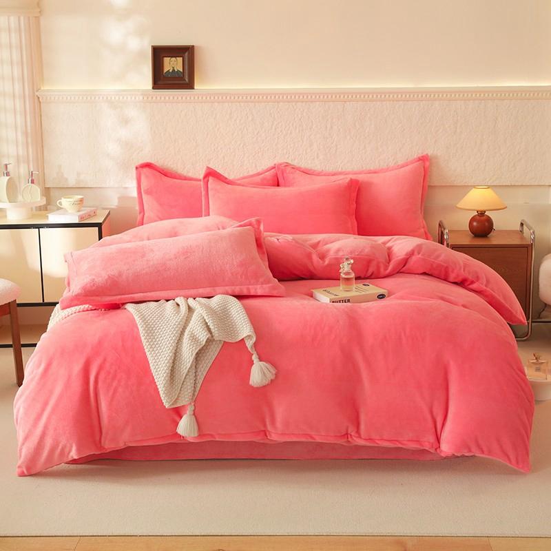 Warm Velvet Duvet Cover Skin-friendly Quilt Cover Solid Color Comforter Cover Home Bedding housse de couette (No Pillowcase)