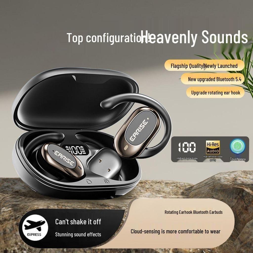 Open-Ear Sport Bluetooth Headphones with Long Battery Life and Noise Cancellation, Compatible with Apple, Huawei, and Jinlin.