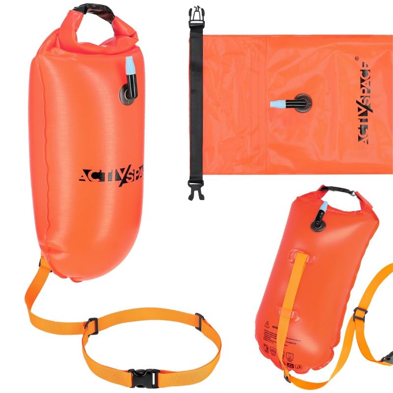 2-In-1 Inflatable Safety Buoy With Dry Pocket - Orange