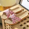 Summer linen slippers men's home indoor deodorant silent home non-slip four seasons cotton and linen slippers men's summer