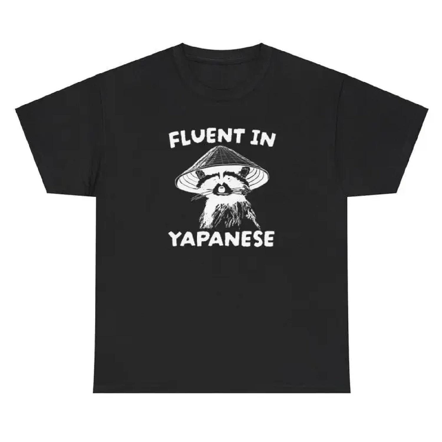 Fluent In Yapanese T Shirt Funny Sarcastic Racoon Extrovert Yapping Silly Tee XXXXXL разноцветный