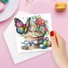 6Pcs Birthday Gnome Diamond Handmade Card Rhinestone Painting Card Kit Diamond Painting Greeting Card for Adults Beginners