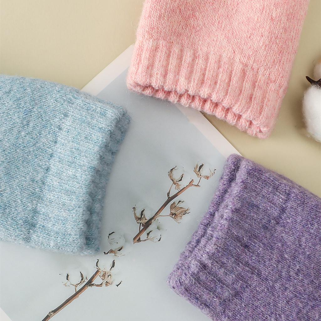 3 Pairs Women's Fleece Socks Autumn Winter Thicken Warm Socks Mid-Tube Solid Thermal Wool Socks Can Be Worn At Minus 40 Degrees