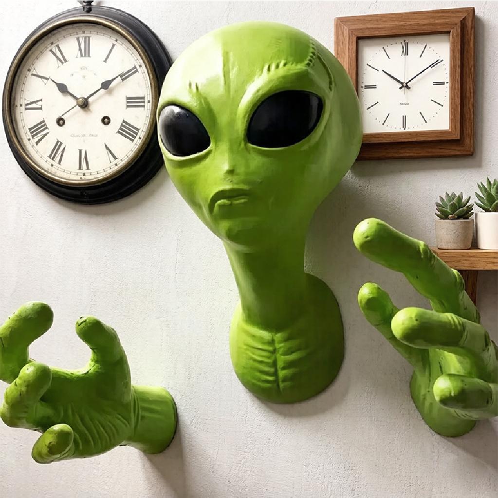 UFO Alien Visitor Extraterrestrial Organism Monster Green 51 Area Home Sci-fi Ornament Wall Hanging Creative Bedroom Decoration