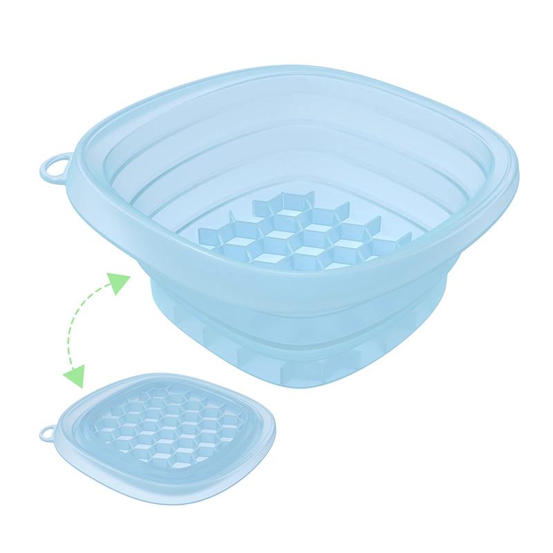 Square Foldable Silicone Bowl For Face Ice Bath And Home Skincare Routine Portable Face Dipping Bowl For Women And Girl