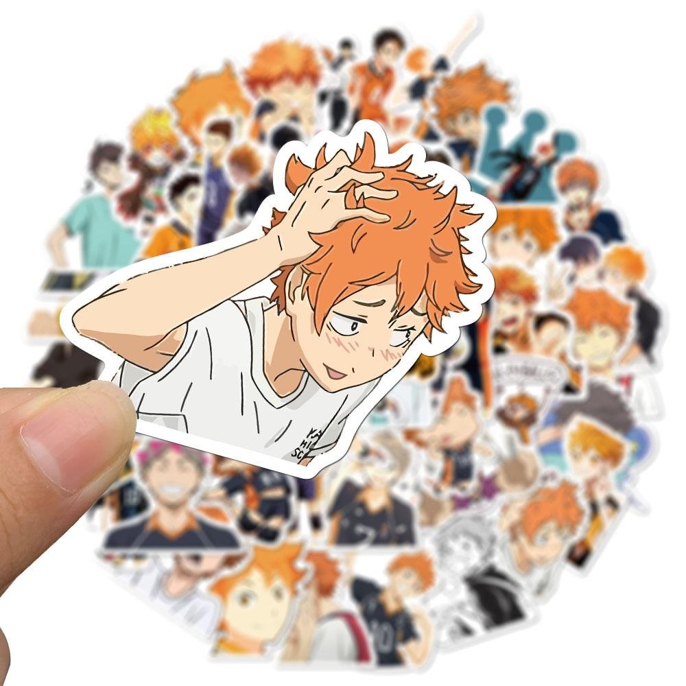 50/Pack Cartoon Anime Haikyuu Stickers Waterproof Car Guitar Luggage Skateboard Laptop Cute Funny Graffiti Sticker Kid Toy