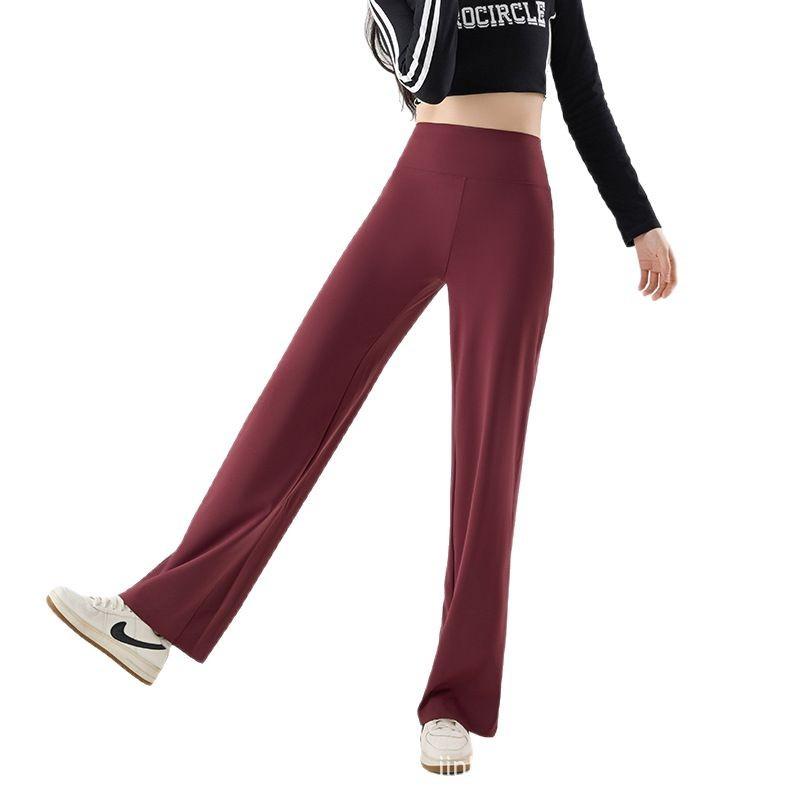 Cool long and short yoga straight-leg pants, wearing women's drape sense, high sense women's summer nine points, small wide-leg pants, thin yoga pants