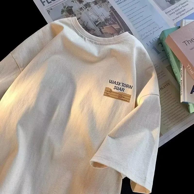 Summer New Men's Short Sleeve T-shirt Trendy Brand Half Sleeve Casual Loose Fit Japanese Style Comfortable Tops
