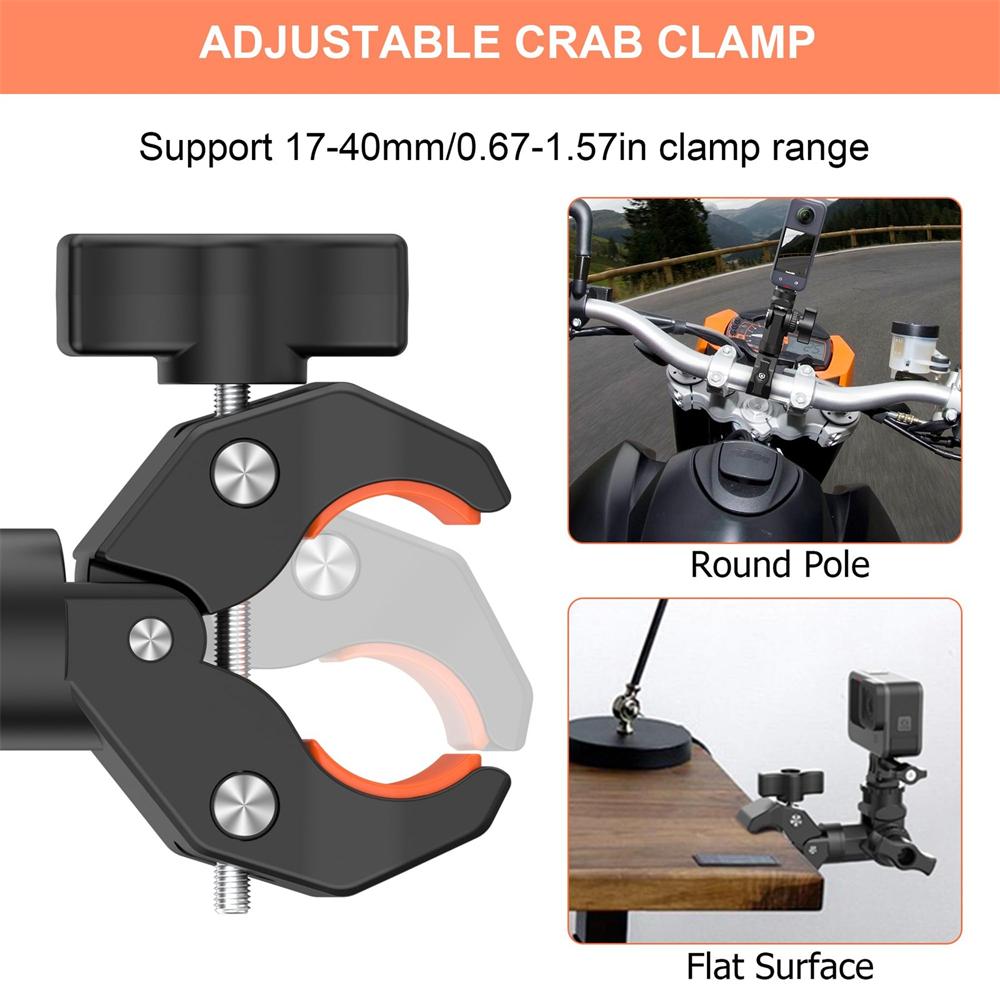 Motorcycle Handlebar Camera Mount Holder Clamp For Bike Bicycle UTV Adjustable