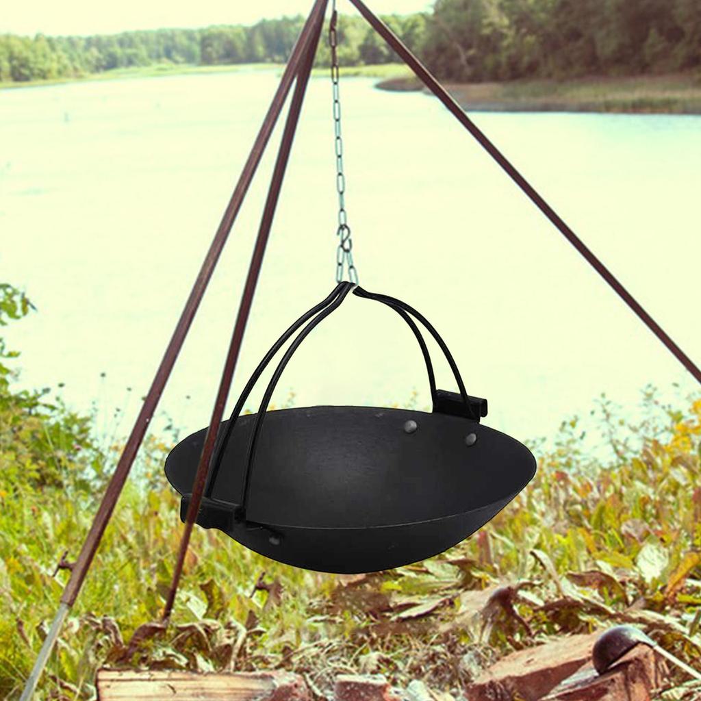 Camping Cooking Pot for Hanging, Compact, Suitable Boiling Water, Easy to Clean, Ideal