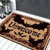 Dark Humor Unwelcome Bat Door Mat Gothic Decor Non-Slip PVC Lining Coir Door Mat Ideal for Halloween Porch Home Decoration