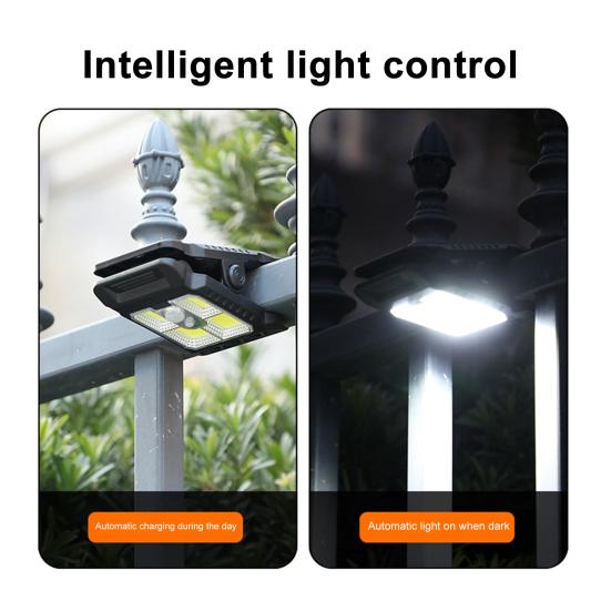 Solar-Bewegungssensor-Wandleuchte Energiesparende wiederaufladbare Solarlampe Wasserdichte Clip-On-Außenleuchte für Garten Terrasse Weg