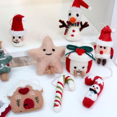 Three-Dimensional Cartoon Christmas Tree Felt Gift Box with Mini Ornaments