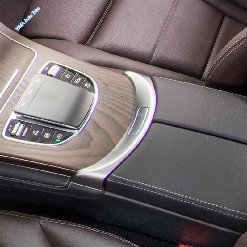 Car Center Console Armrest Box Button Decor Panel Cover Trim For Mercedes Benz C Class W205 / GLC X253 2016 - Accessories