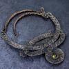 Natural Citrine Gemstone Handmade Copper Wire Wrap Jewelry Necklace 18" Q2g83
