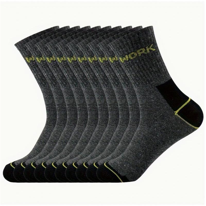 

20 pairs of men s crew socks, breathable long socks, solid color, multi-functional sports casual men s socks One Size темно серый
